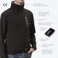 30seven Mens Heated Softshell Jacket Regular Fit -The Warming Store 30seven men s heated softshell jacket regular fit 111