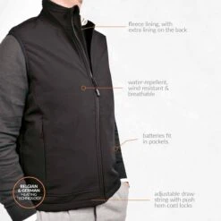 30seven Mens Heated Softshell Regular Fit Sleeveless Jacket With Extra Warm Fleece Lining - 5 Volt 11 30seven Mens Heated Softshell Regular Fit Sleeveless Jacket With Extra Warm Fleece Lining - 5 Volt -The Warming Store 30seven men s heated softshell regular fit sleeveless jacket with extra warm fleece lining 5 volt 103