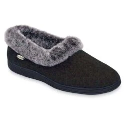 Acorn Womens Chinchilla Collar Slippers