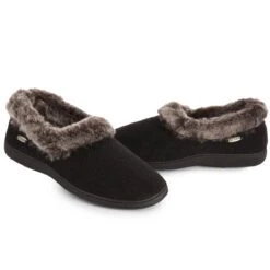 Acorn Womens Chinchilla Collar Slippers -The Warming Store acorn women s chinchilla collar slippers 118
