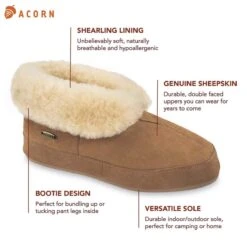Acorn Womens Shearling Boot Slippers With Genuine Sheepskin -The Warming Store acorn women s shearling boot slippers with genuine sheepskin 118