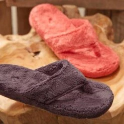 ACORN Womens Spa Thong Slippers - Grey -The Warming Store acorn women s spa thong slippers grey 97