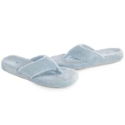 ACORN Womens Spa Thong Slippers - Powder Blue