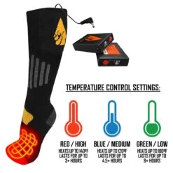 ActionHeat 3V Cotton Rechargeable Battery Heated Socks 1.0 -The Warming Store actionheat 3 7v rechargeable battery heated socks cotton 135