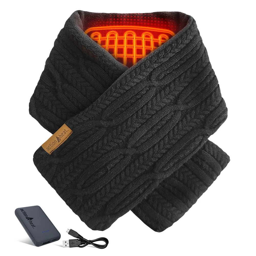 ActionHeat 5V Battery Heated Cable Knit Wrap Scarf 9 ActionHeat 5V Battery Heated Cable Knit Wrap Scarf - Image 7