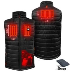 ActionHeat 5V Mens Insulated Puffer Battery Heated Vest -The Warming Store actionheat 5v battery heated insulated puffer vest men s 1097