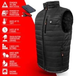 ActionHeat 5V Mens Insulated Puffer Battery Heated Vest -The Warming Store actionheat 5v battery heated insulated puffer vest men s 1099