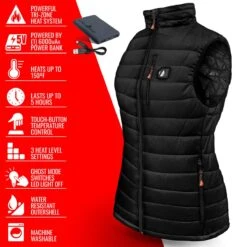 ActionHeat 5V Womens Battery Heated Insulated Puffer Vest -The Warming Store actionheat 5v battery heated insulated puffer vest women s pre order ships dec 1st 113