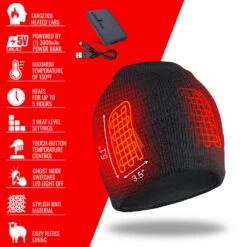 ActionHeat 5V Battery Heated Knit Hat -The Warming Store actionheat 5v battery heated knit hat 33