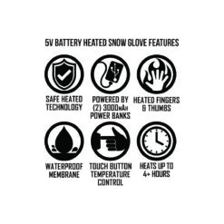ActionHeat 5V Mens Battery Heated Snow Gloves -The Warming Store actionheat 5v battery heated snow gloves men s 845