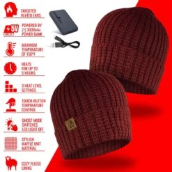 ActionHeat 5V Battery Heated Waffle Knit Hat -The Warming Store actionheat 5v battery heated waffle knit hat 12