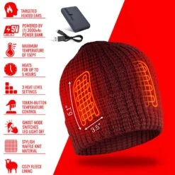 ActionHeat 5V Battery Heated Waffle Knit Hat -The Warming Store actionheat 5v battery heated waffle knit hat 14