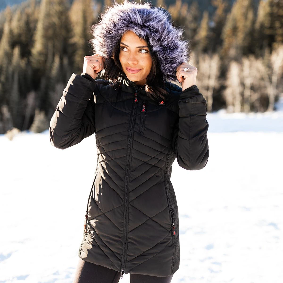 ActionHeat 5V Womens Heated Long Puffer Jacket W/ Hood 9 ActionHeat 5V Womens Heated Long Puffer Jacket W/ Hood - Image 7