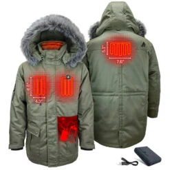 ActionHeat 5V Mens Battery Heated Parka Jacket -The Warming Store actionheat 5v men s battery heated parka jacket 8