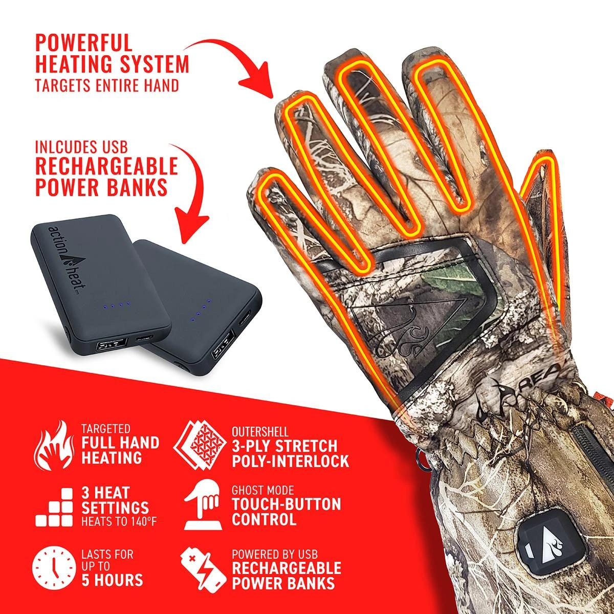 ActionHeat 5V Womens Featherweight Battery Heated Hunting Gloves 5 ActionHeat 5V Womens Featherweight Battery Heated Hunting Gloves - Image 3