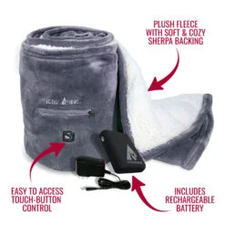 ActionHeat 7V Battery Heated Plush Throw Blanket -The Warming Store actionheat 7v battery heated plush throw blanket 14
