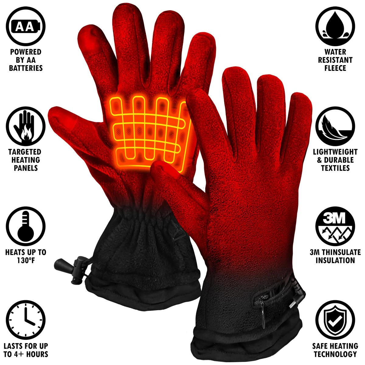 ActionHeat AA Battery Heated Fleece Gloves 6 ActionHeat AA Battery Heated Fleece Gloves - Image 4
