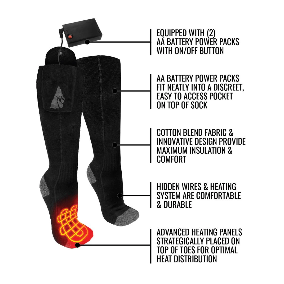 ActionHeat AA Classic Battery Heated Socks 7 ActionHeat AA Classic Battery Heated Socks - Image 5
