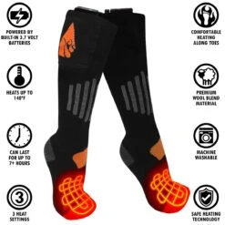 ActionHeat 3V Wool Rechargeable Battery Heated Socks 1.0 -The Warming Store actionheat wool rechargeable battery heated socks pre order 187