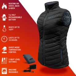 Aheata 7V Womens Insulated Puffer Battery Heated Vest -The Warming Store aheata 7v women s insulated puffer battery heated vest 25