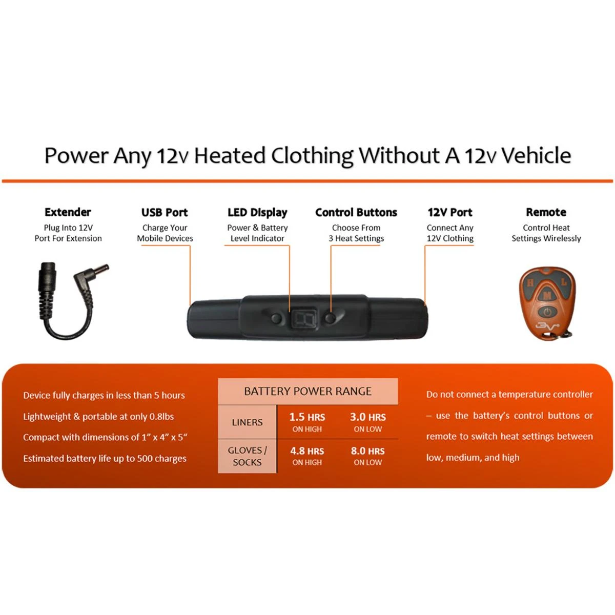 California Heat 12V Battery - 7000 MAh 4 California Heat 12V Battery - 7000 MAh - Image 2