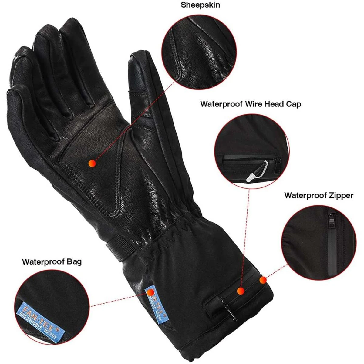 Dr.Warm Unisex Waterproof Electric Battery Heated Leather Gloves 5 Dr.Warm Unisex Waterproof Electric Battery Heated Leather Gloves - Image 3