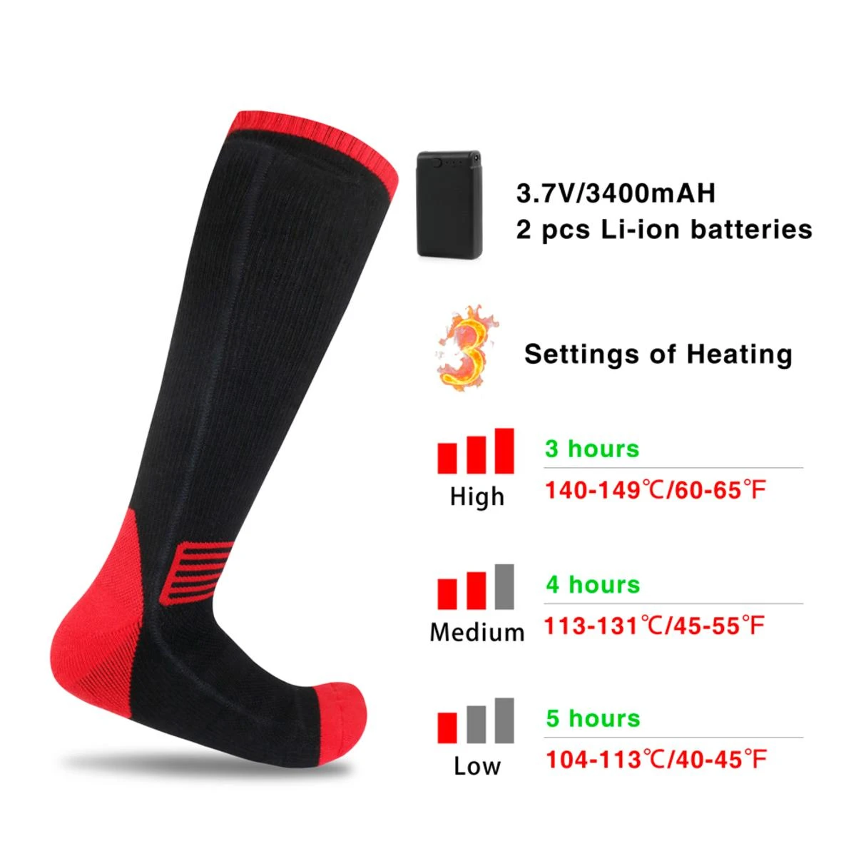 Dr.Warm Winter Sports Foot Warmer Electric Heated Socks 5 Dr.Warm Winter Sports Foot Warmer Electric Heated Socks - Image 3