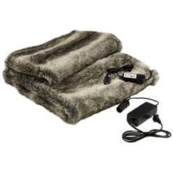 Trillium Faux Fur Cozy The Only Heated Throw For Auto And Home