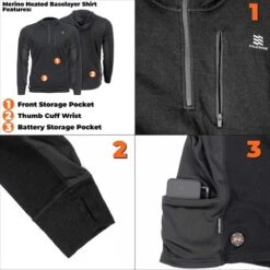 Fieldsheer Mobile Warming 7.4V Mens Merino Baselayer Heated Shirt 9 Fieldsheer Mobile Warming 7.4V Mens Merino Baselayer Heated Shirt -The Warming Store fieldsheer mobile warming 7 4v men s merino baselayer heated shirt 56