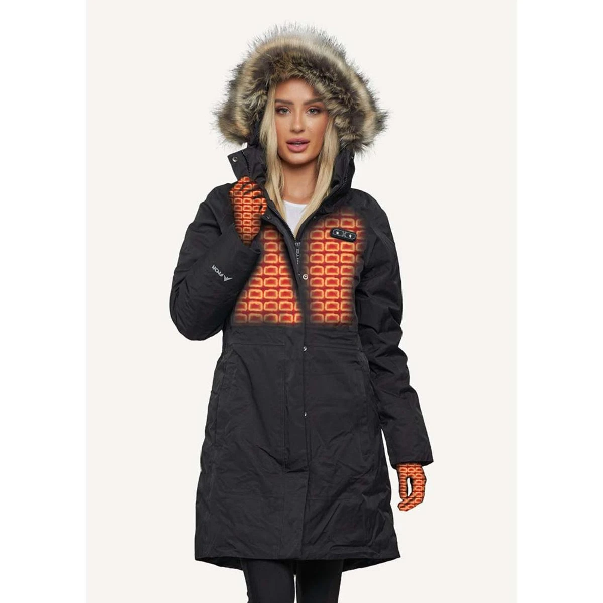 FNDN Womens Heated Parka With Built-in Heated Gloves 5 FNDN Womens Heated Parka With Built-in Heated Gloves - Image 3