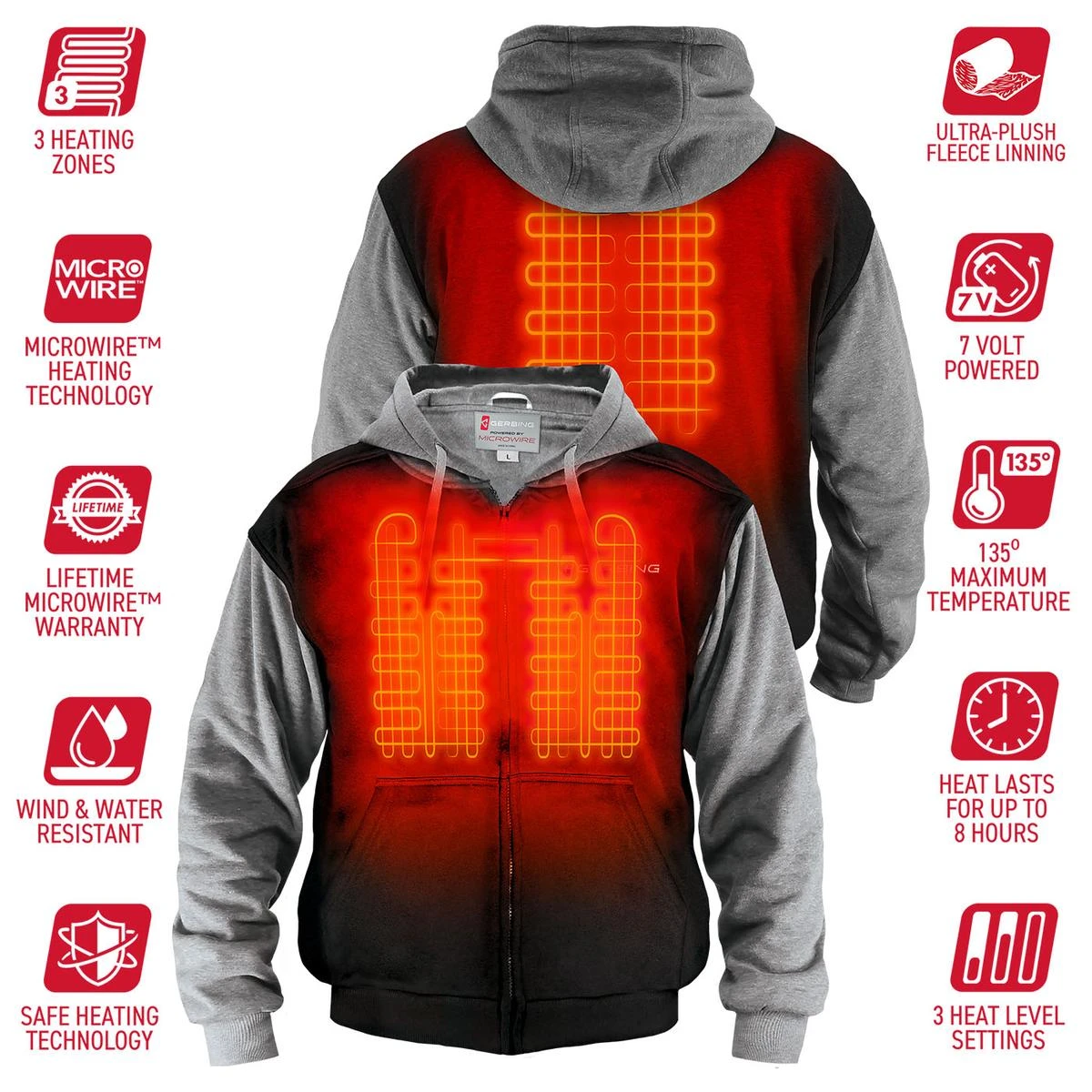 Gerbing 7V Battery Heated Hoodie Sweatshirt 5 Gerbing 7V Battery Heated Hoodie Sweatshirt - Image 3