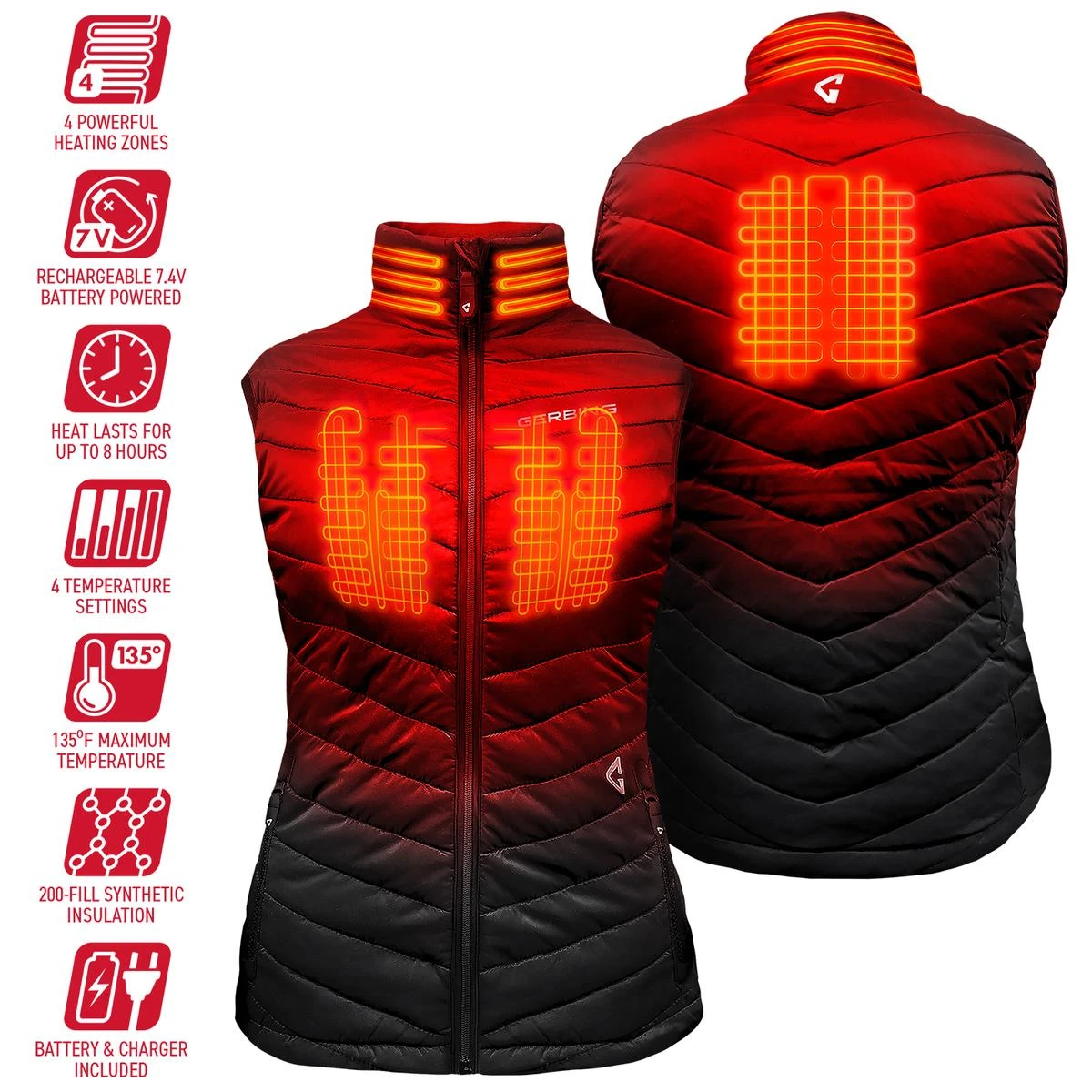 Gerbing 7V Womens Khione Puffer Heated Vest 2.0 7 Gerbing 7V Womens Khione Puffer Heated Vest 2.0 - Image 5