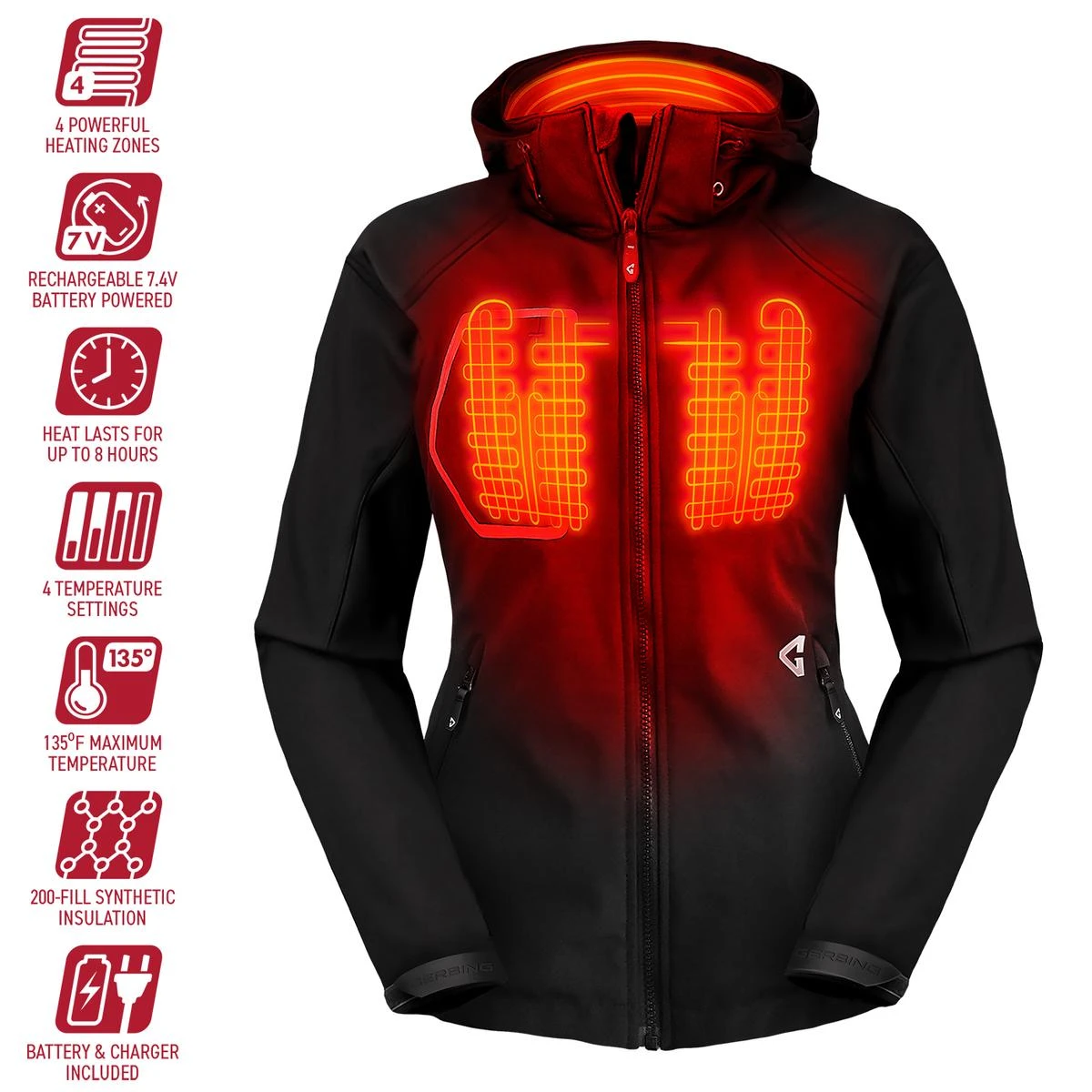 Gerbing 7V Womens Torrid Softshell Heated Jacket 2.0 10 Gerbing 7V Womens Torrid Softshell Heated Jacket 2.0 - Image 8