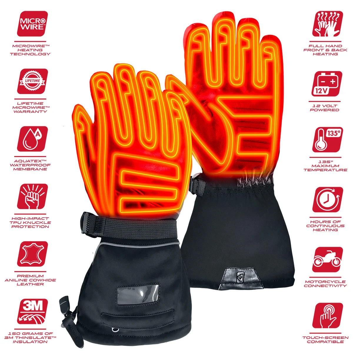 Gerbing GT5 12V Hybrid Heated Motorcycle Gloves 5 Gerbing GT5 12V Hybrid Heated Motorcycle Gloves - Image 3