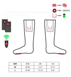 Glovii 5V Battery Heated Sock Kit With Remote -The Warming Store glovii gq2 heated socks with remote 115