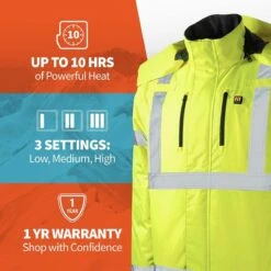 Gobi Heat Flash Heated Hi Vis Reflective Jacket -The Warming Store gobi heat flash heated hi vis reflective jacket 71