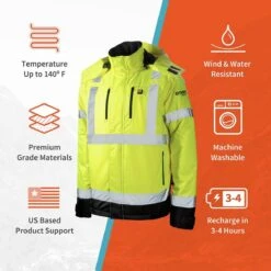 Gobi Heat Flash Heated Hi Vis Reflective Jacket -The Warming Store gobi heat flash heated hi vis reflective jacket 73