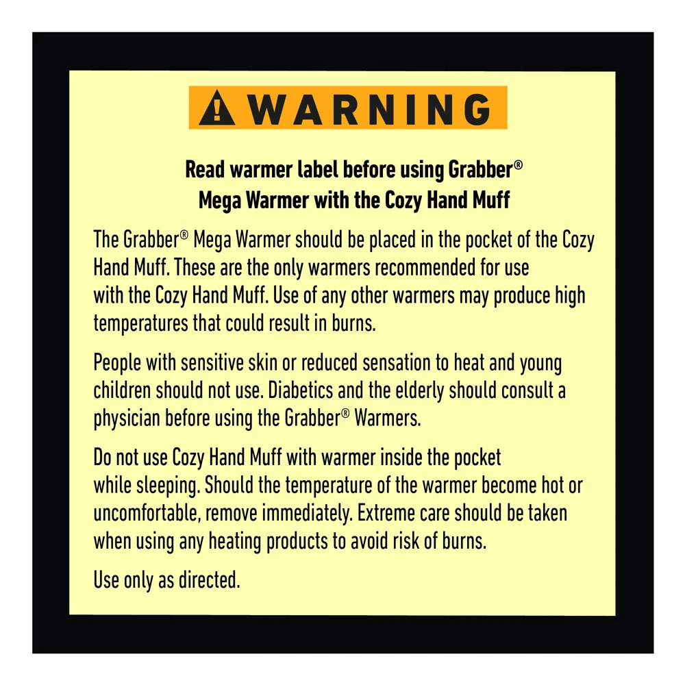 Grabber Warmers Cozy Hand Warming Muff W/ Free Mega Warmer - Black 6 Grabber Warmers Cozy Hand Warming Muff W/ Free Mega Warmer - Black - Image 4