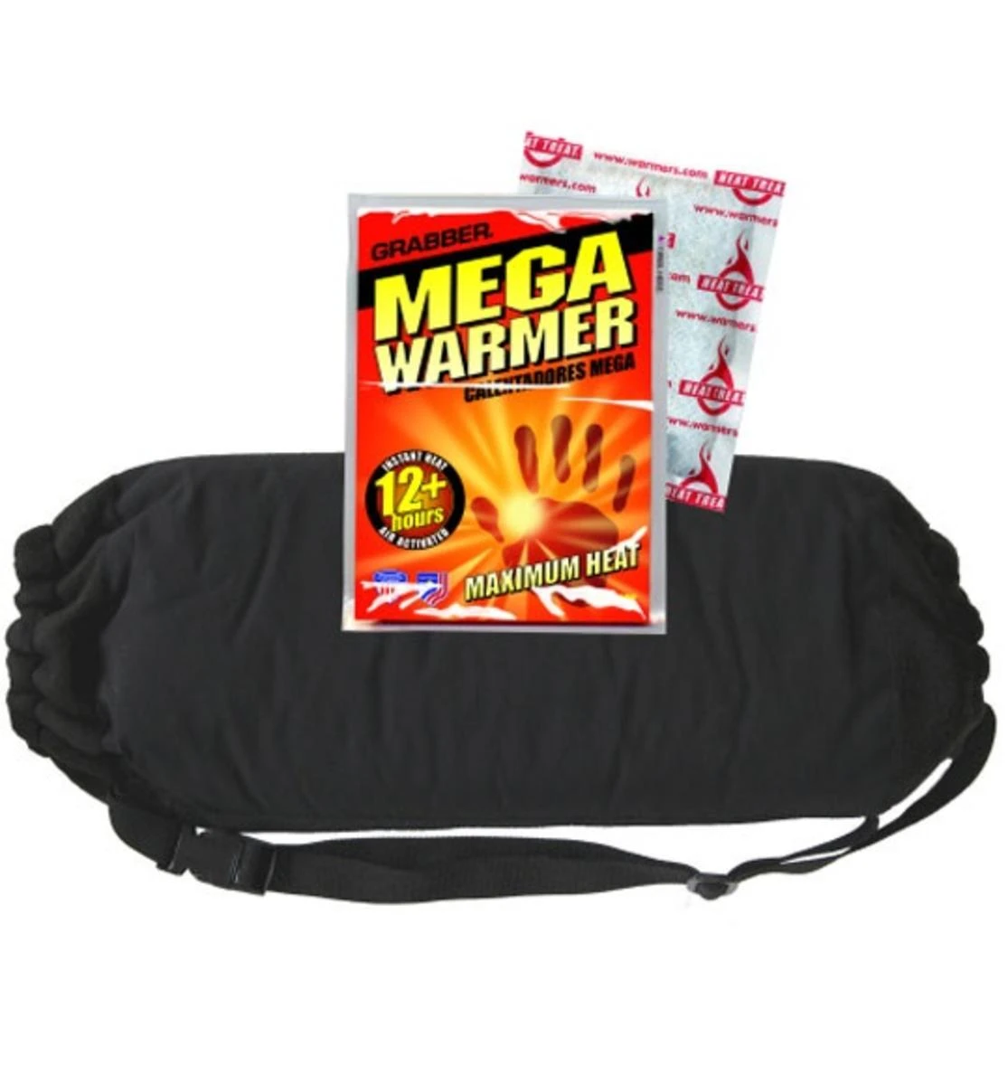 Grabber Warmers Cozy Hand Warming Muff W/ Free Mega Warmer - Black 3 Grabber Warmers Cozy Hand Warming Muff W/ Free Mega Warmer - Black