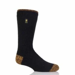 Heat Holders Mens Hank Contrast Worxx Lite Crew Socks - Black/Yellow
