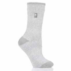 Heat Holders Womens Lite Viola Twist Crew Socks - Light Grey