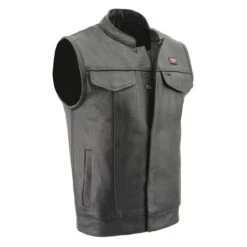 Milwaukee Leather 7.4V Mens Leather Club Style Vest With Heated And Cool Technology