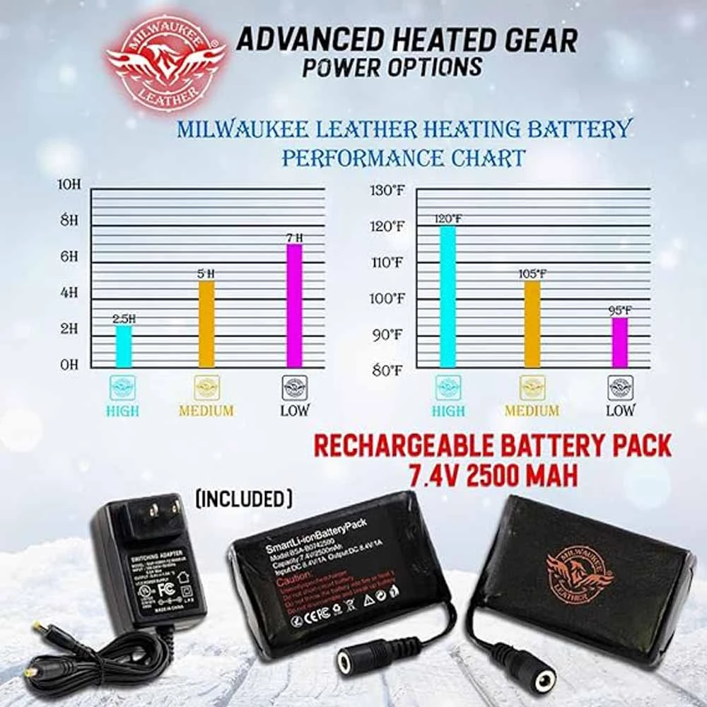 Milwaukee Leather Mens 7V Leather Heated Winter Gloves 6 Milwaukee Leather Mens 7V Leather Heated Winter Gloves - Image 4