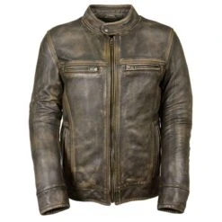 Milwaukee Leather Mens Brown Distressed Scooter Jacket