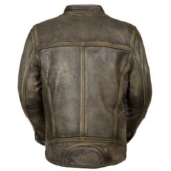 Milwaukee Leather Mens Brown Distressed Scooter Jacket -The Warming Store milwaukee leather men s brown distressed scooter jacket 122