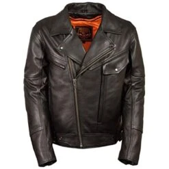 Milwaukee Leather Mens Side Set Belt Utility Pocket Motorcycle Jacket