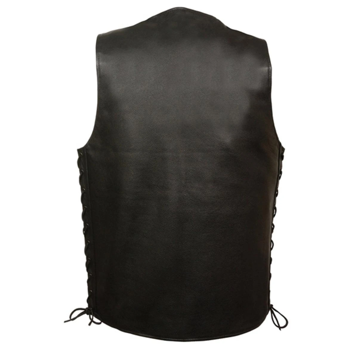 Milwaukee Leather Mens Straight Bottom Side Lace Vest 4 Milwaukee Leather Mens Straight Bottom Side Lace Vest - Image 2