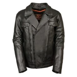 Milwaukee Leather Mens Utility Pocket Vented Cruiser Jacket