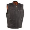 Milwaukee Leather Mens Zipper Front Leather Vest With Cool Technology -The Warming Store milwaukee leather men s zipper front leather vest with cool technology 107