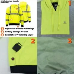Mobile Warming 7.4V Mens HI-VIS Pullover Heated Hoodie -The Warming Store mobile warming 7 4v men s hi vis pullover heated hoodie 92